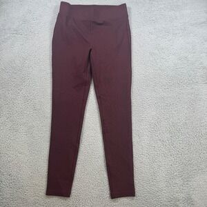 LOFT Burgundy Stretch Ponte Slim Leg Pants Women's Size S